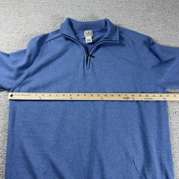 L.L. Bean 1/4 Zip Sweater Blue Men’s Size XL - Picture 5 of 8